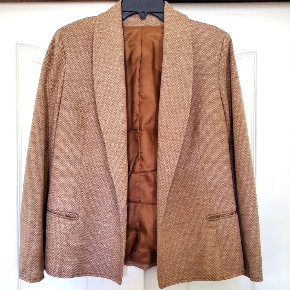 Untagged Brown/Tan Open Blazer